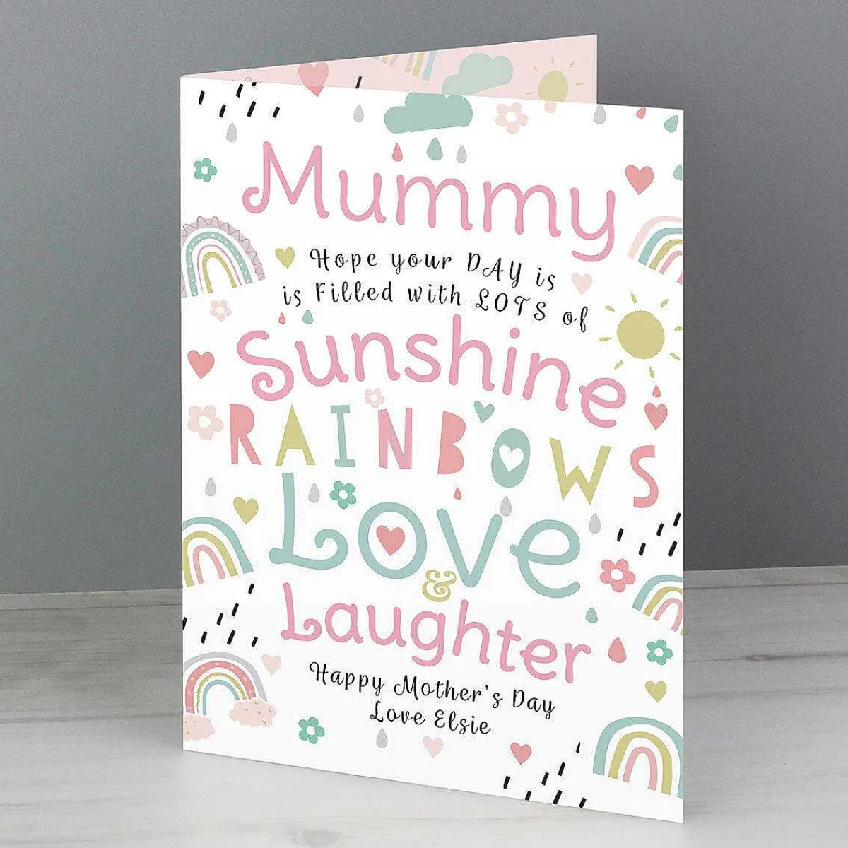 Personalised Rainbows & Sunshine Card>Temptation Gifts Store