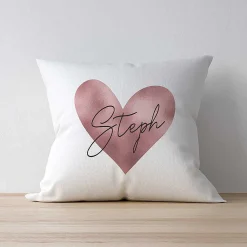 Personalised Rose Gold Heart Name Only Cushion>Temptation Gifts Cheap