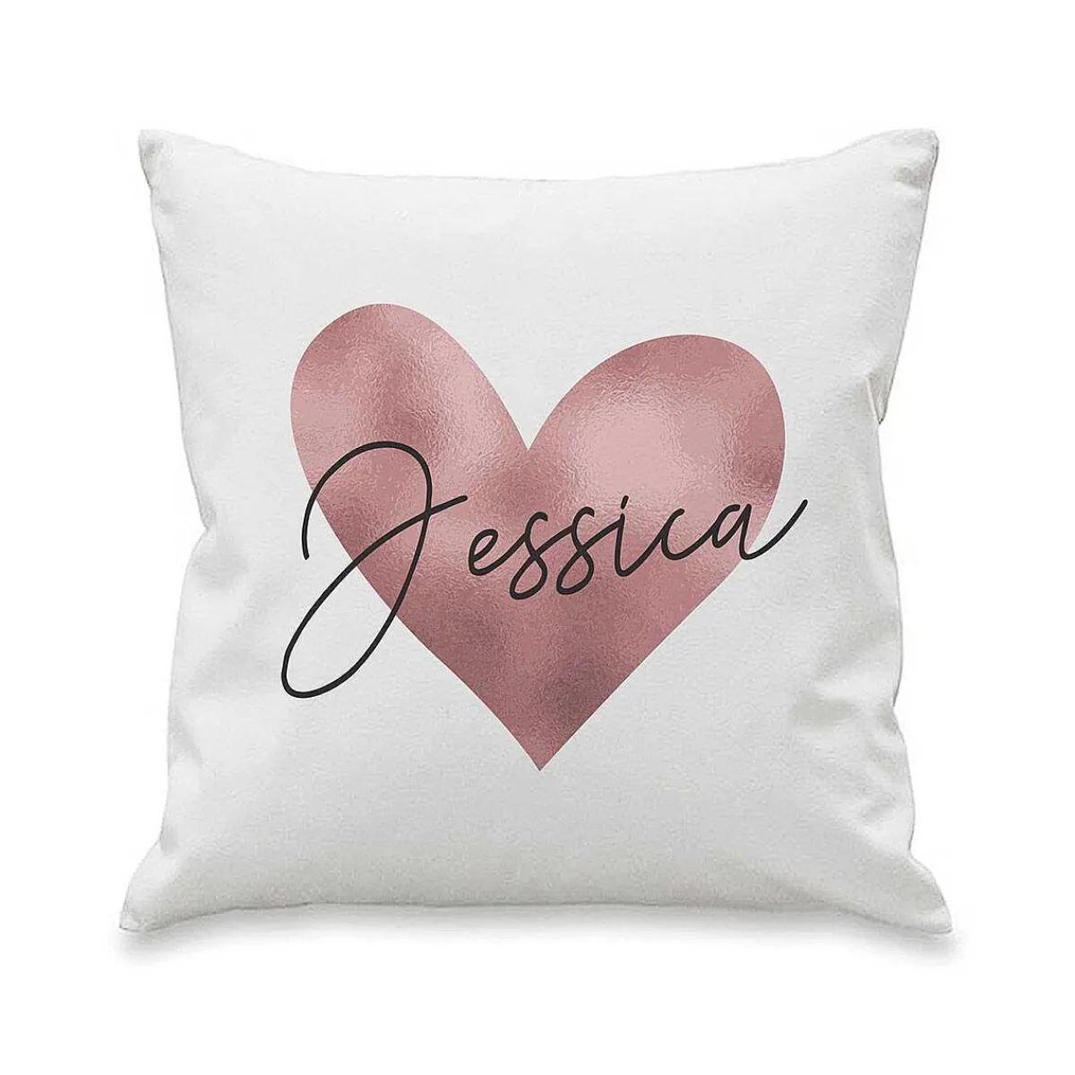 Personalised Rose Gold Heart Name Only Cushion>Temptation Gifts Cheap