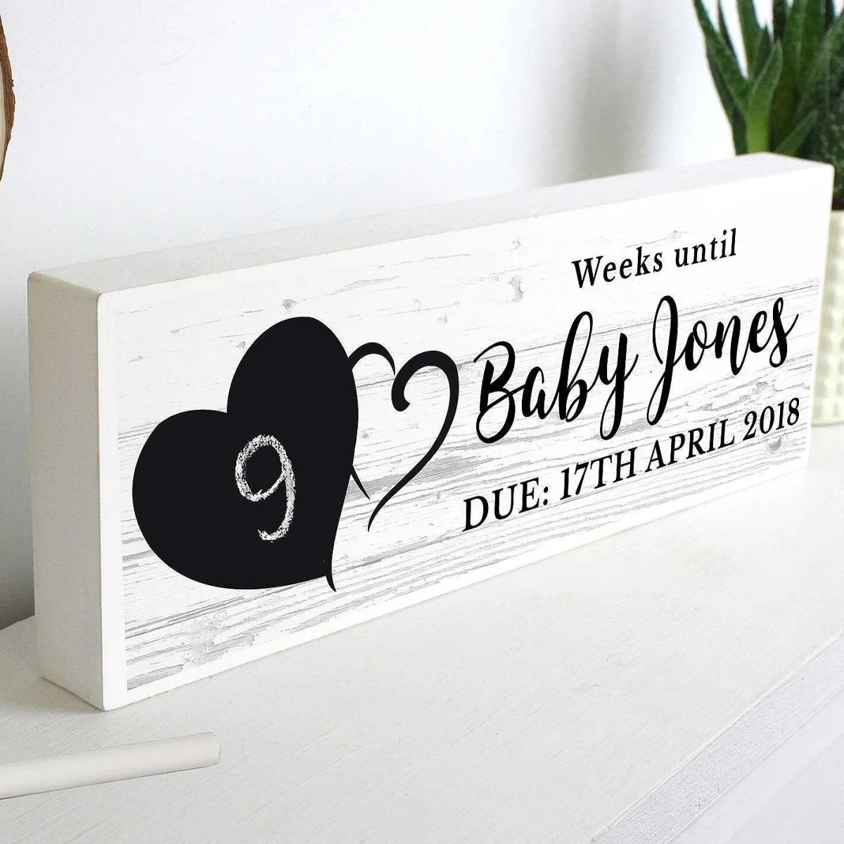 Personalised Rustic Countdown Wooden Block Sign>Temptation Gifts Shop