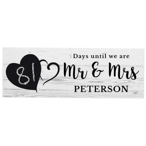 Personalised Rustic Countdown Wooden Block Sign>Temptation Gifts Shop