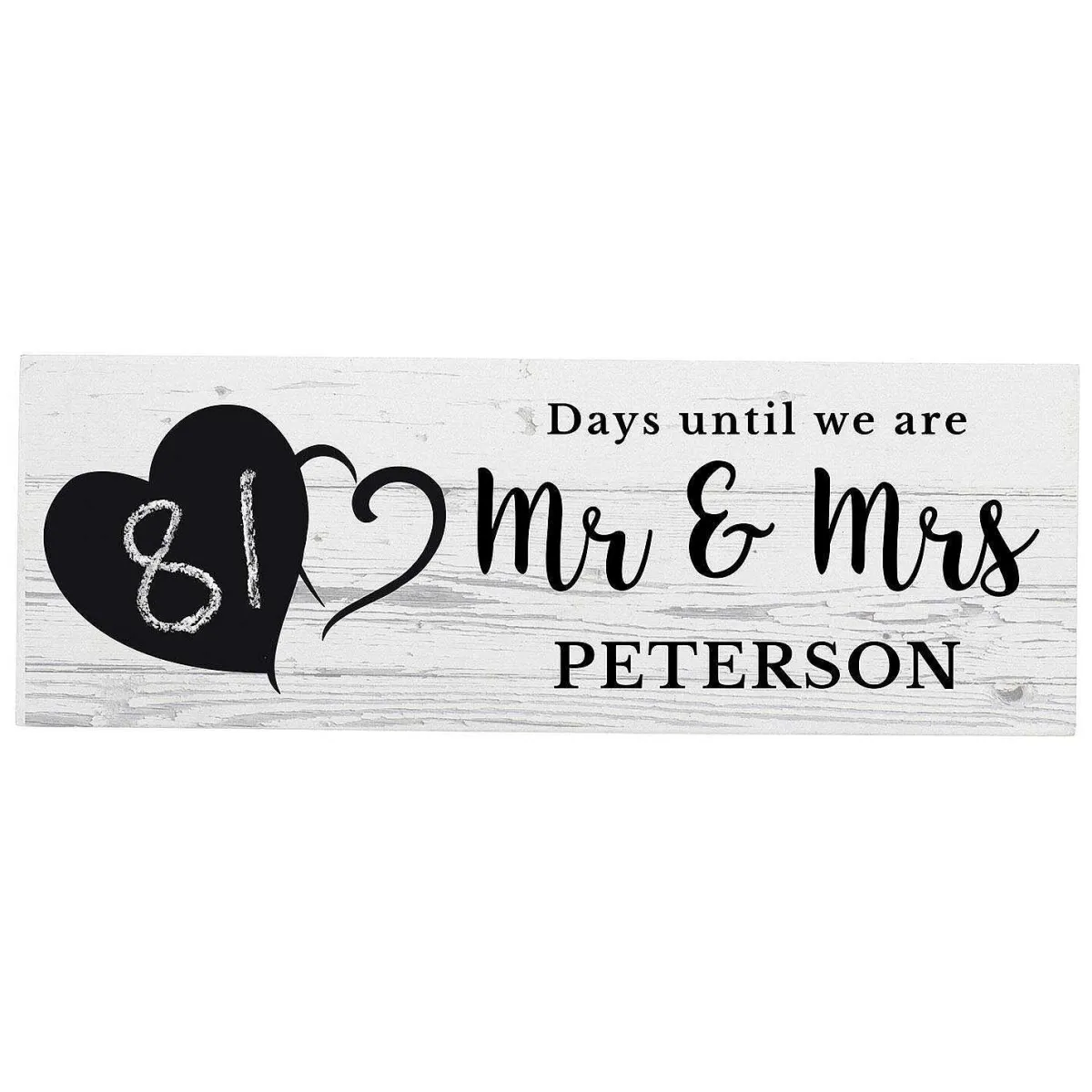 Personalised Rustic Countdown Wooden Block Sign>Temptation Gifts Shop