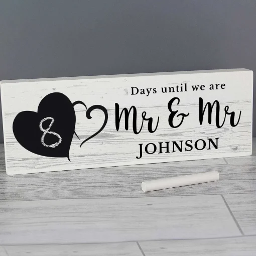 Personalised Rustic Countdown Wooden Block Sign>Temptation Gifts Shop