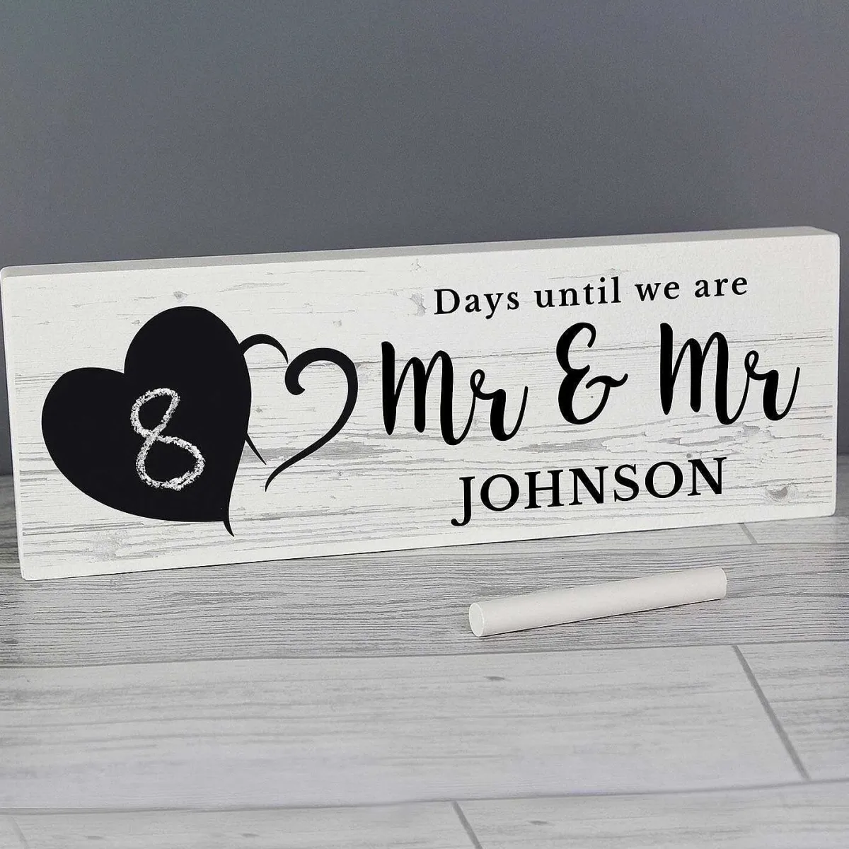 Personalised Rustic Countdown Wooden Block Sign>Temptation Gifts Shop