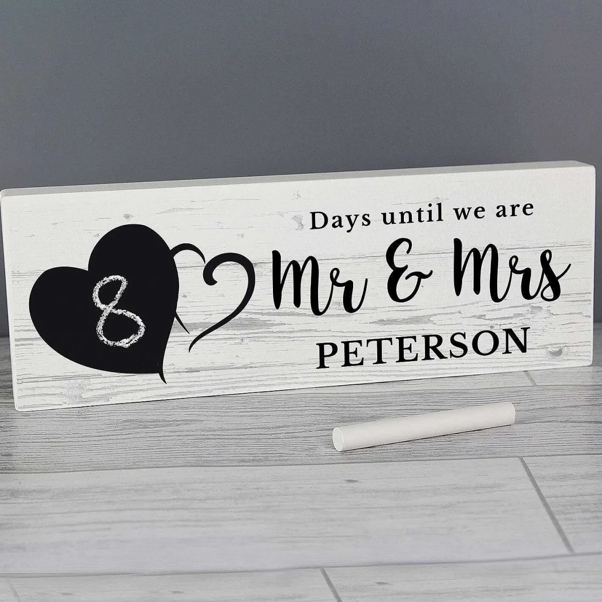 Personalised Rustic Countdown Wooden Block Sign>Temptation Gifts Shop