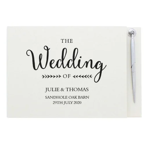 Personalised Rustic Wedding Guest Book And Pen>Temptation Gifts Outlet