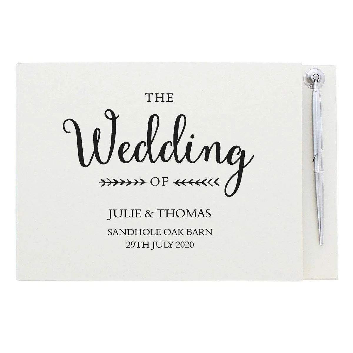 Personalised Rustic Wedding Guest Book And Pen>Temptation Gifts Outlet