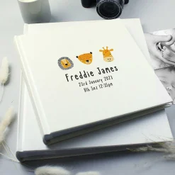 Personalised Scandi Safari Animals Square 6X4 Photo Album><noscript><img width=