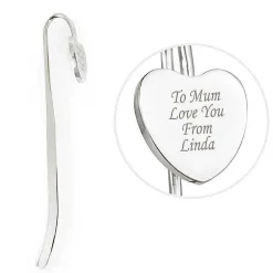 Personalised Silver Heart Bookmark><noscript><img width=