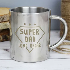 Personalised Super Dad Stainless Steel Mug><noscript><img width=