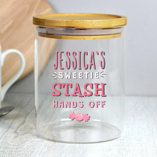 Personalised Sweetie Stash Jar>Temptation Gifts Sale