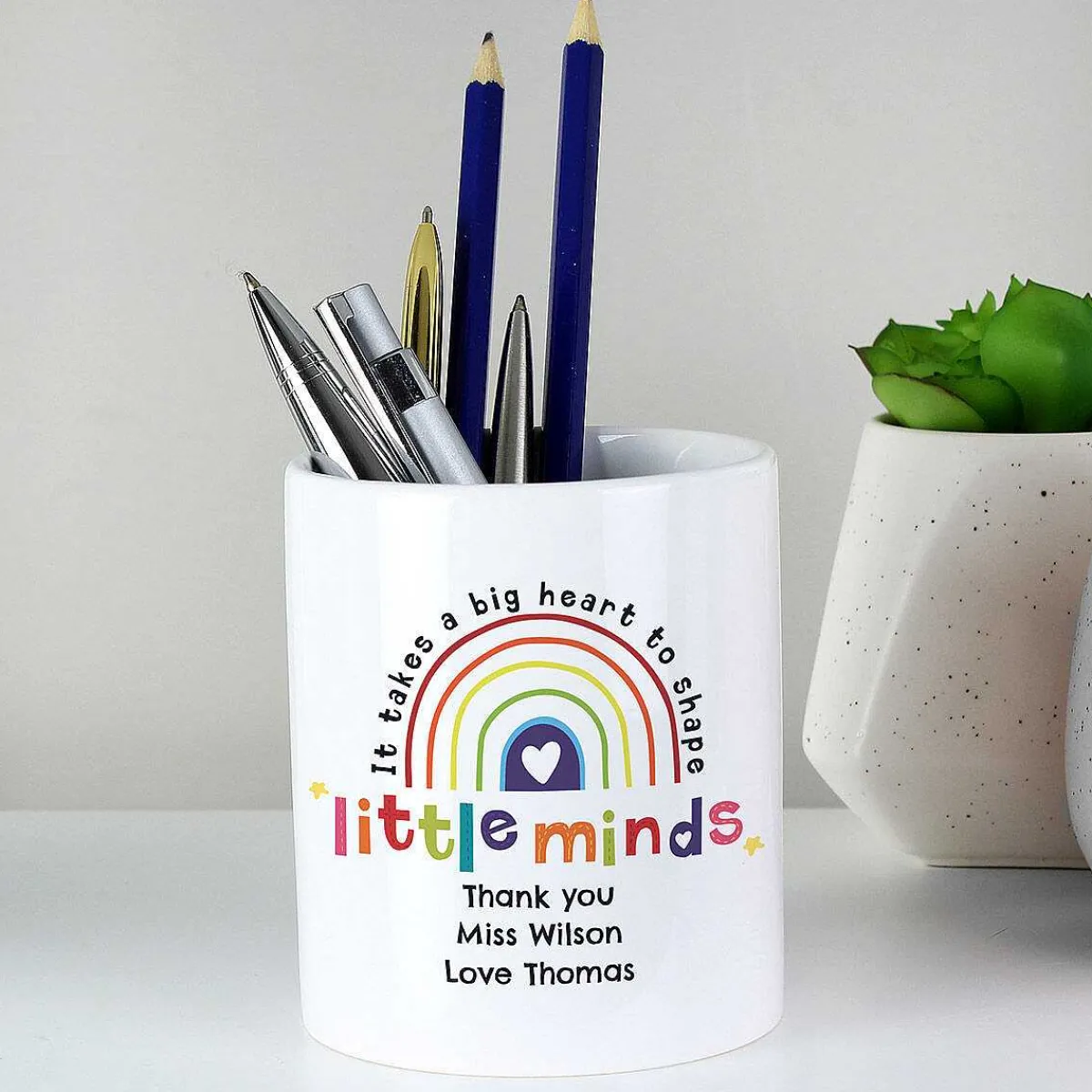 Personalised Teacher 'Little Minds' Ceramic Storage Pot>Temptation Gifts Hot
