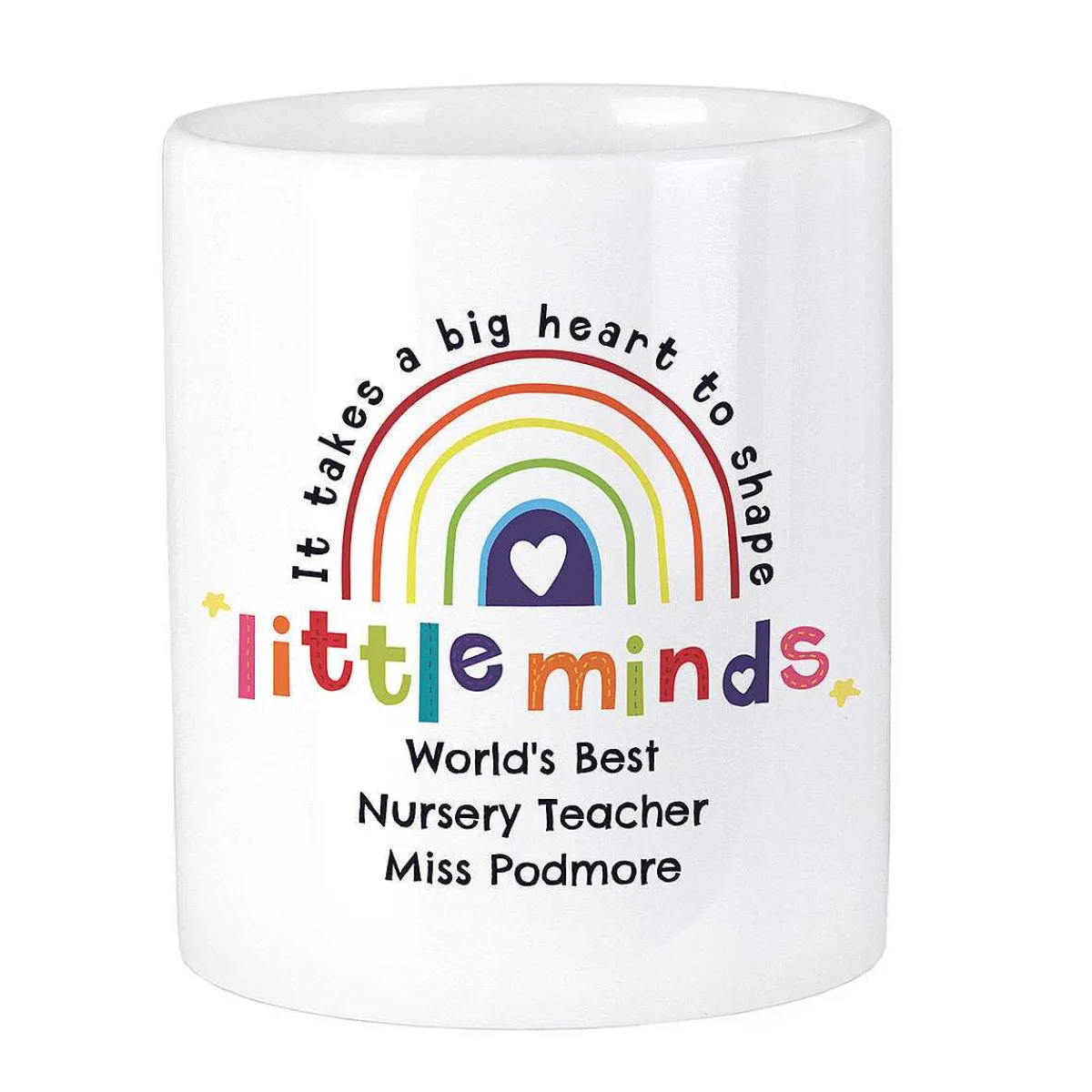 Personalised Teacher 'Little Minds' Ceramic Storage Pot>Temptation Gifts Hot