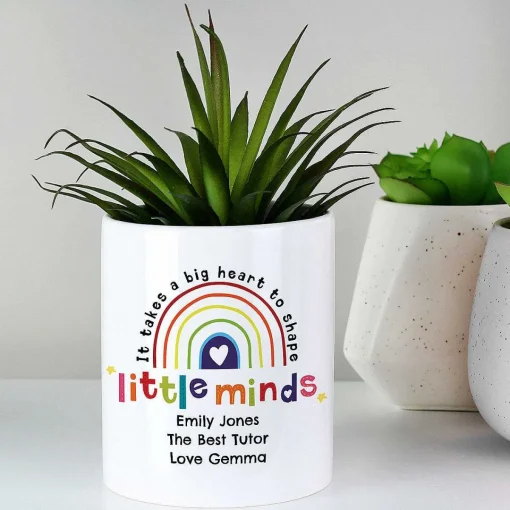 Personalised Teacher 'Little Minds' Ceramic Storage Pot>Temptation Gifts Hot