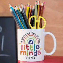 Personalised Teacher 'shape Little Minds' Ceramic Mug><noscript><img width=