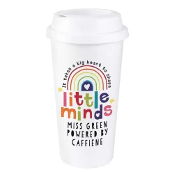 Personalised Teacher 'shape Little Minds' Travel Mug>Temptation Gifts Online