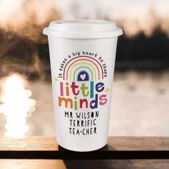 Personalised Teacher 'shape Little Minds' Travel Mug>Temptation Gifts Online
