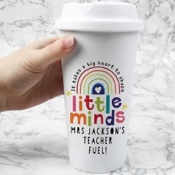Personalised Teacher 'shape Little Minds' Travel Mug><noscript><img width=