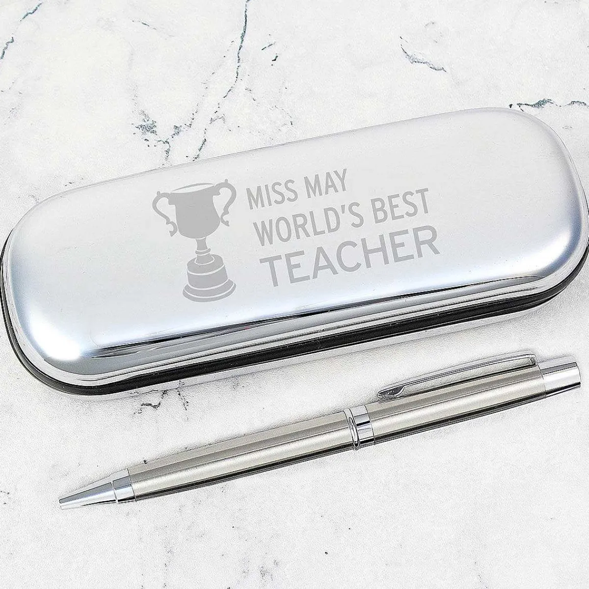 Personalised Teacher Trophy Pen And Box Set>Temptation Gifts Shop