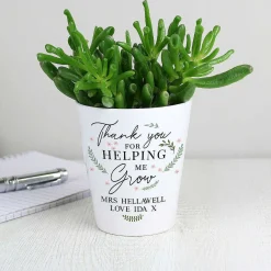 Personalised Thank You For Helping Me Grow Plant Pot>Temptation Gifts Best Sale