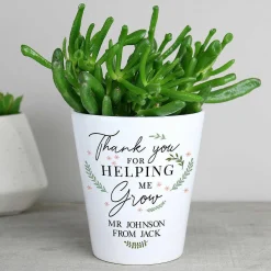 Personalised Thank You For Helping Me Grow Plant Pot>Temptation Gifts Best Sale