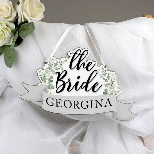 Personalised 'The Bride' Wooden Hanging Decoration>Temptation Gifts Cheap