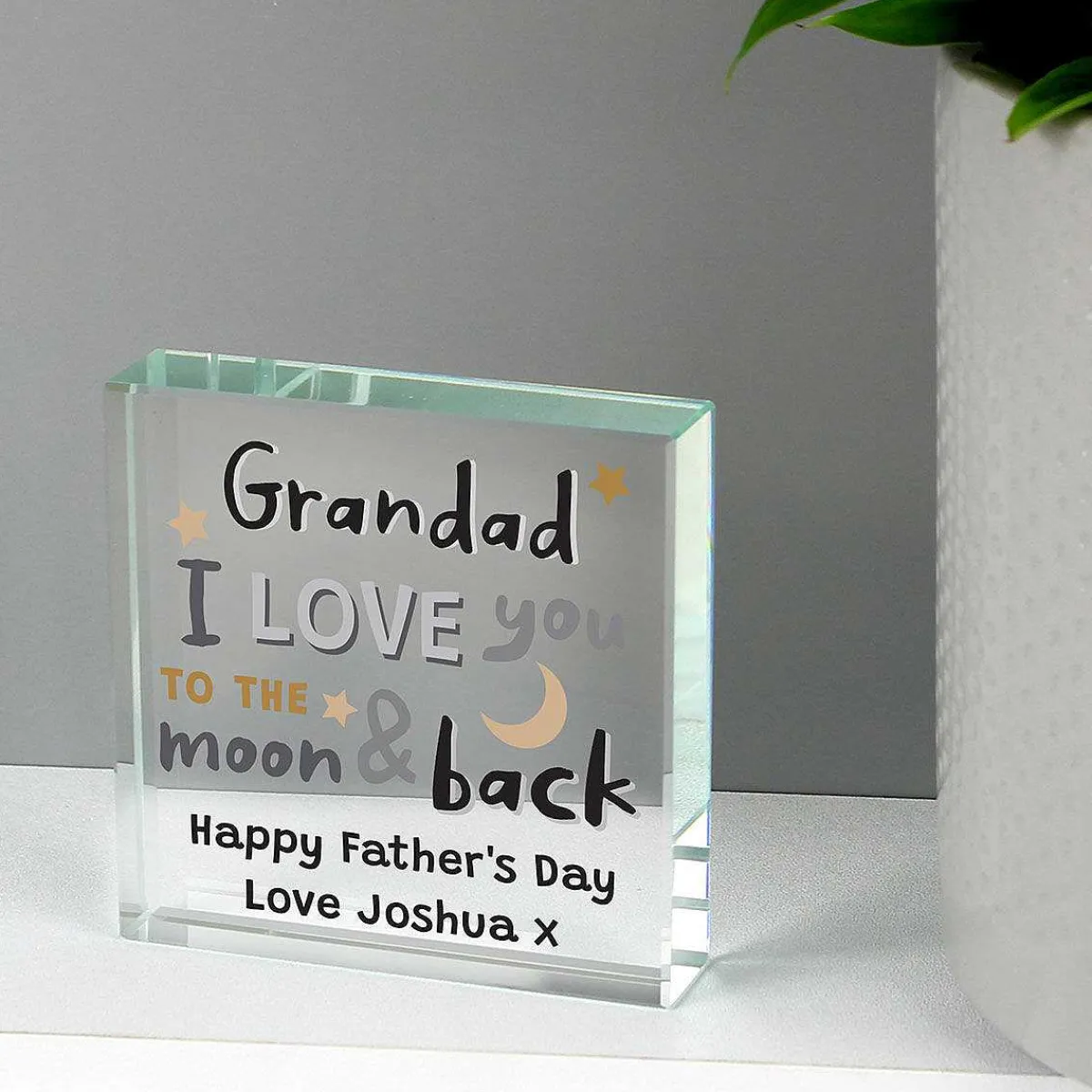 Personalised To The Moon And Back Large Crystal Token>Temptation Gifts Best Sale