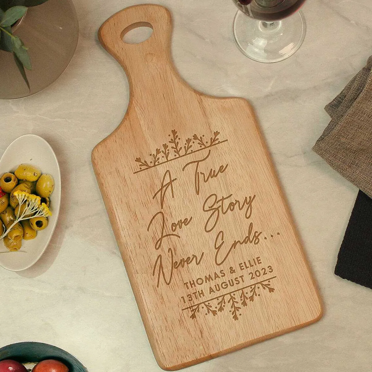 Personalised 'True Love Story' Wooden Paddle Board>Temptation Gifts Flash Sale
