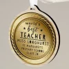 Personalised 'World's Best Teacher' Round Wooden Medal>Temptation Gifts Shop
