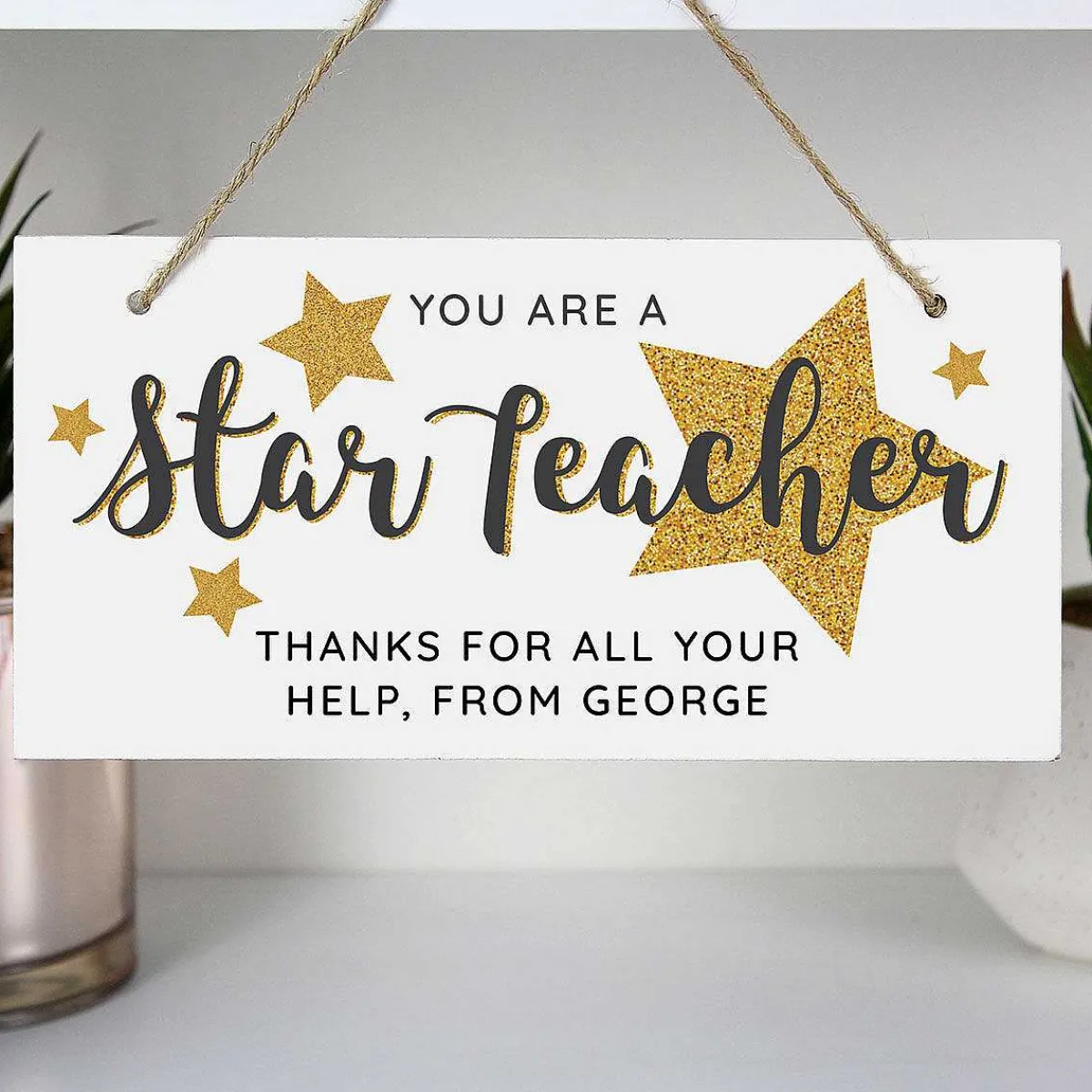 Personalised You Are A Star Teacher Wooden Sign>Temptation Gifts Flash Sale