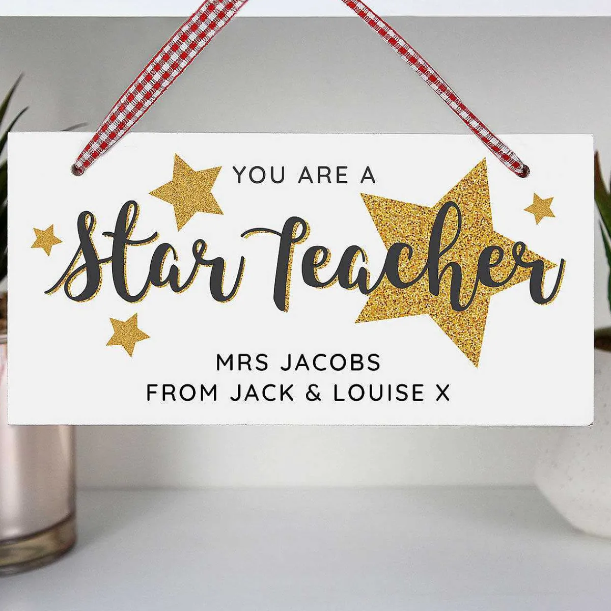 Personalised You Are A Star Teacher Wooden Sign>Temptation Gifts Flash Sale