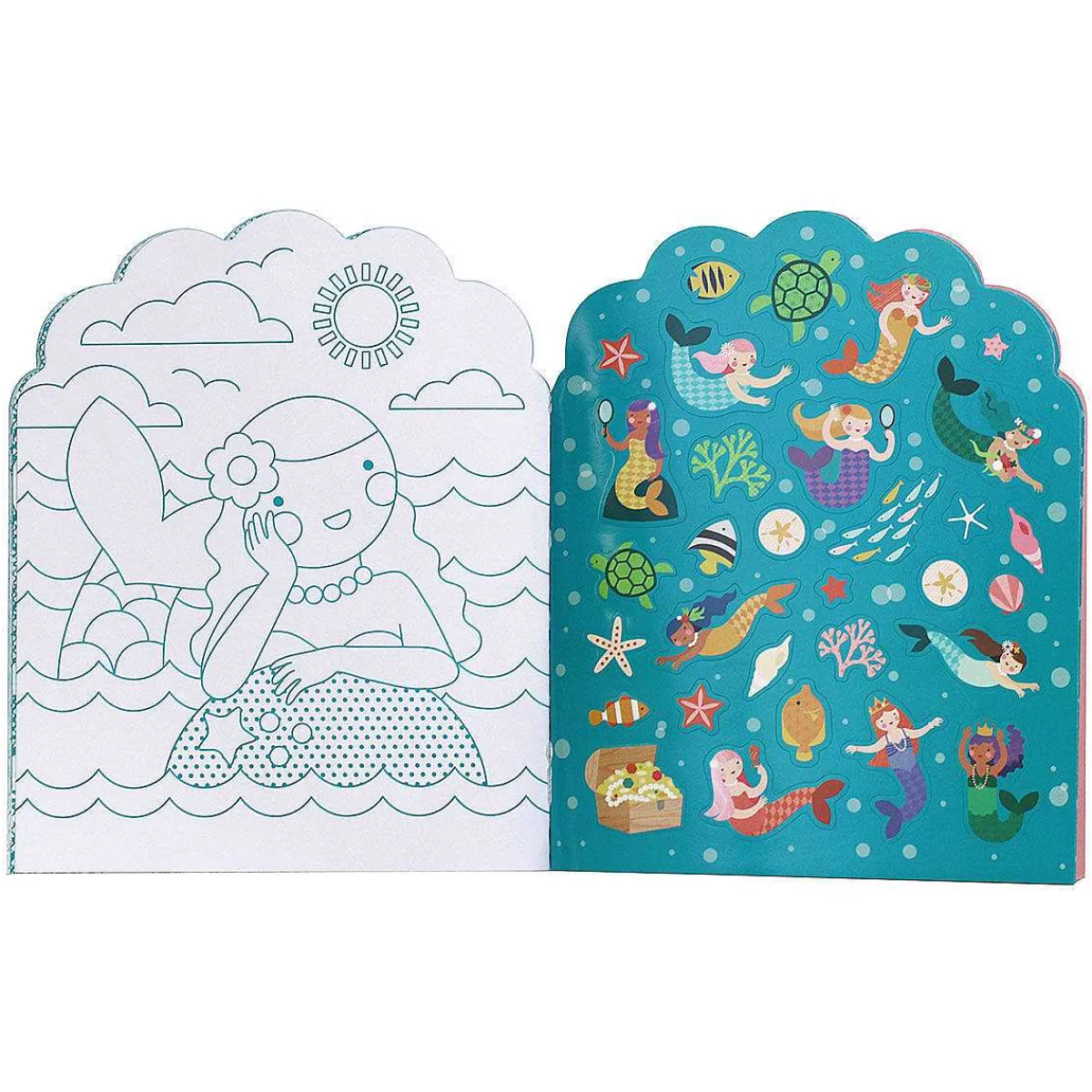 Colouring Book With Mermaid Stickers>Petit Collage Outlet