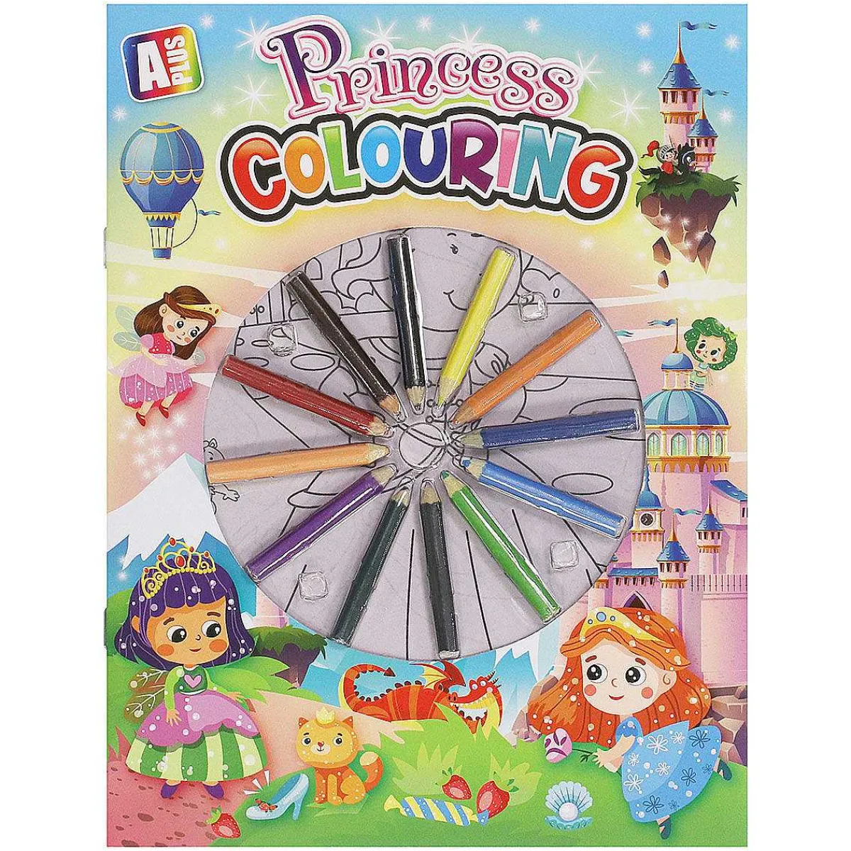 Princess A4 Colouring Book Set With Twelve Pencils>Temptation Gifts Fashion
