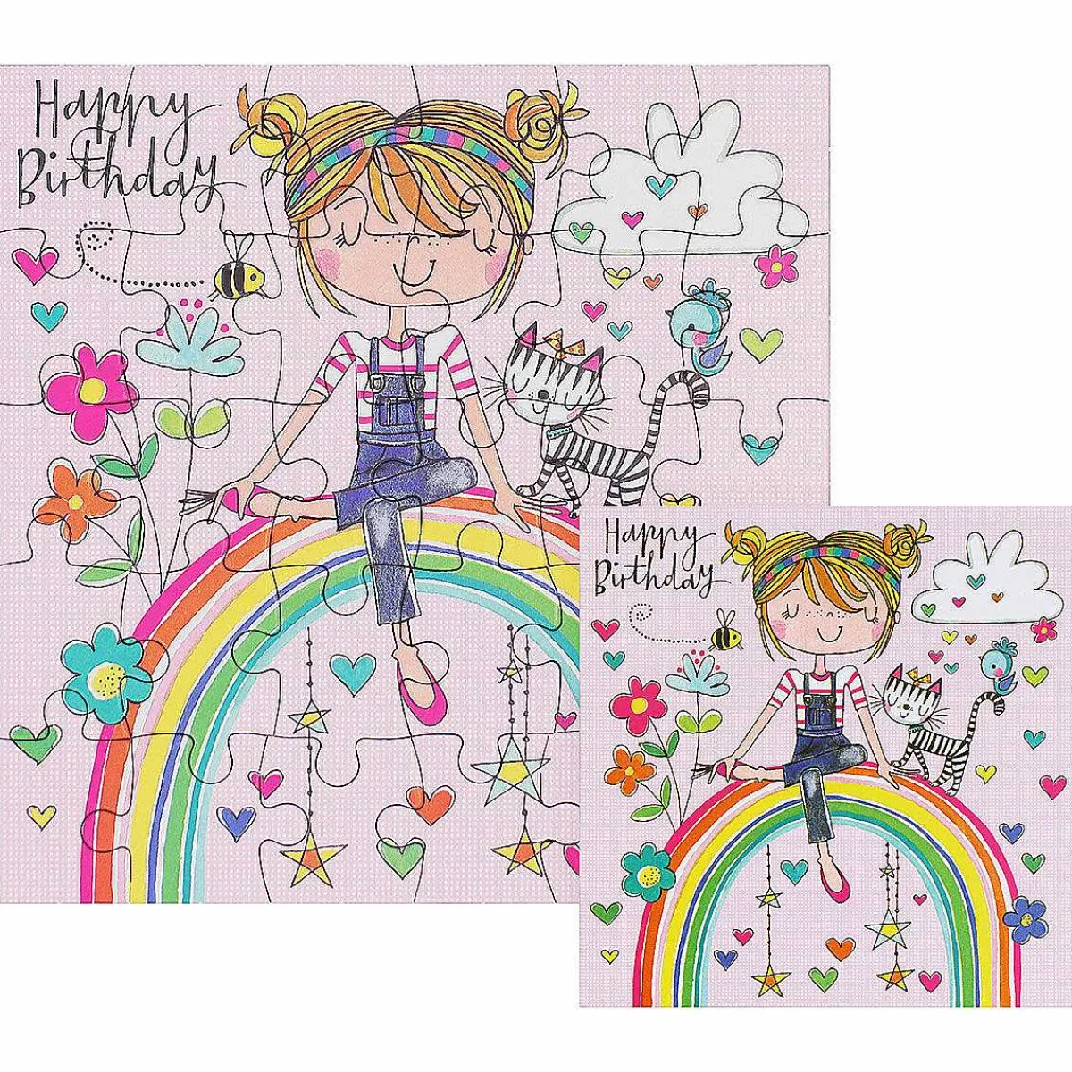 Girl On Rainbow Jigsaw Puzzle With Mini Birthday Card>Rachel Ellen Flash Sale