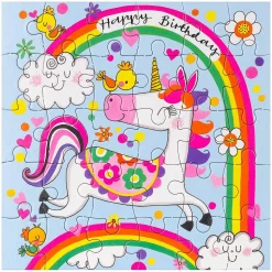 Unicorn & Rainbow Jigsaw Puzzle With Mini Birthday Card>Rachel Ellen Best