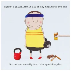 Athlete Greetings Card>Rosie Made A Thing Cheap
