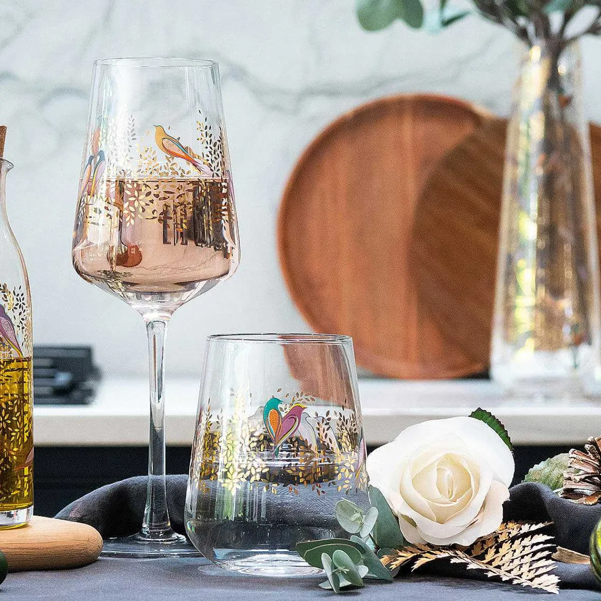 Chelsea Gold Set Of Two Wine Glasses>Sara Miller Store