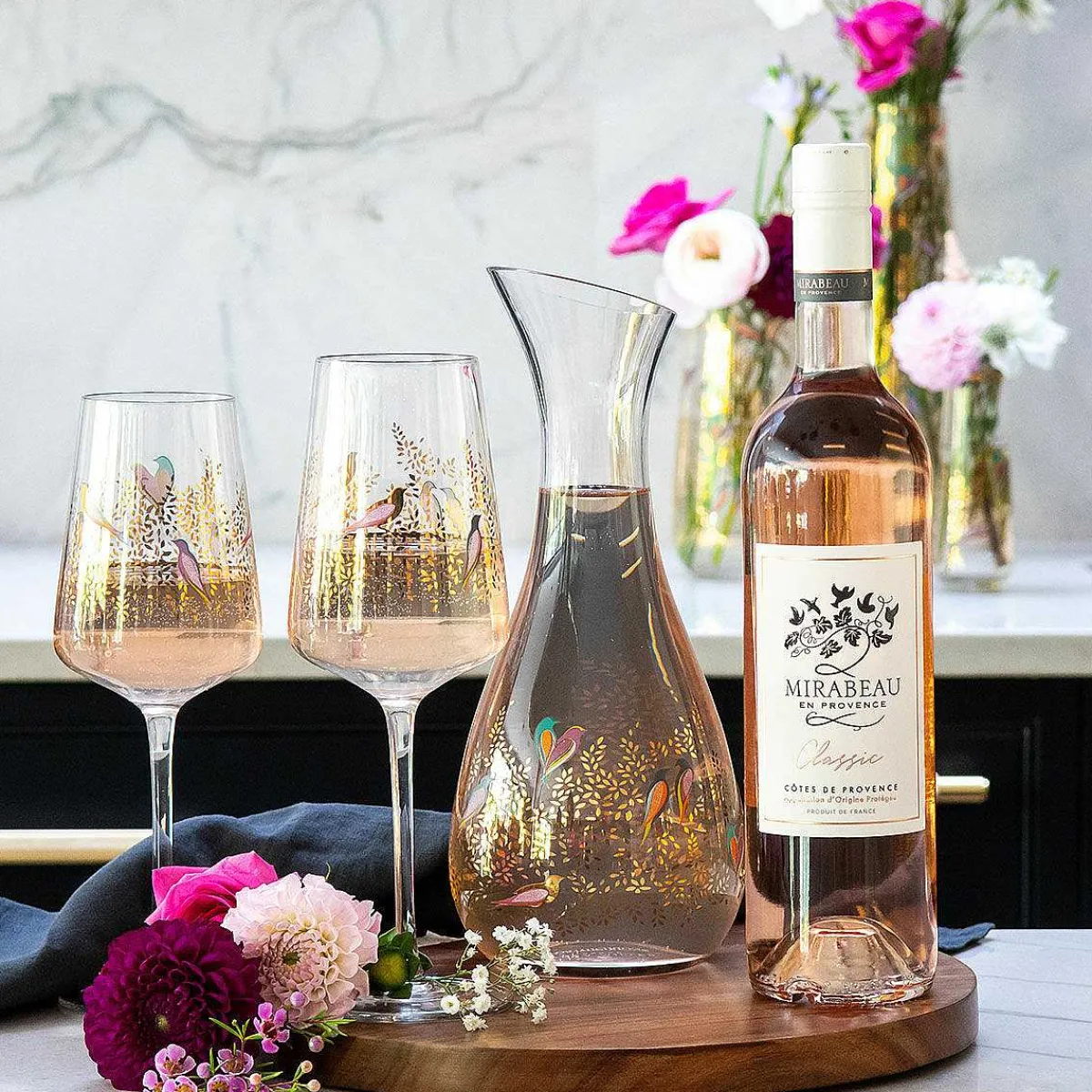 Chelsea Gold Set Of Two Wine Glasses>Sara Miller Store