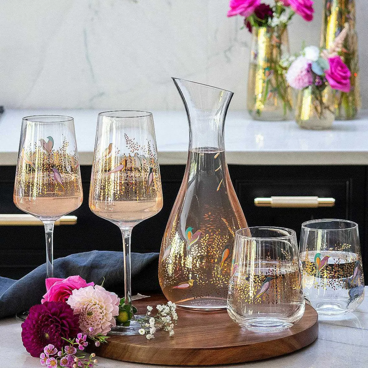 Chelsea Gold Set Of Two Wine Glasses>Sara Miller Store
