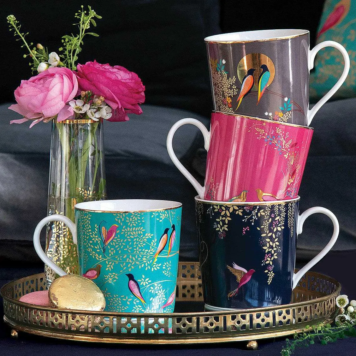 Chelsea Navy Boxed Mug>Sara Miller Sale