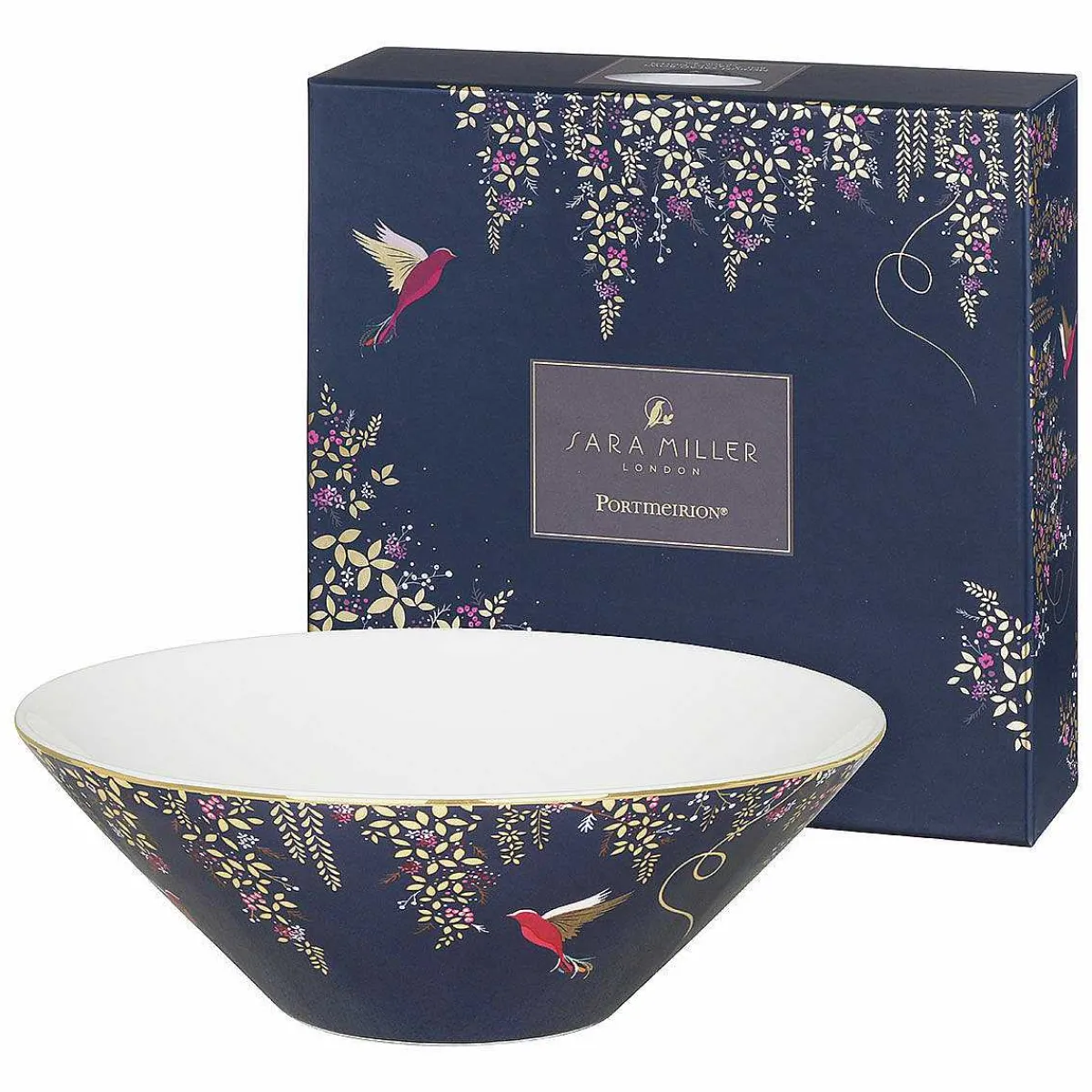 Chelsea Navy Medium Salad Bowl>Sara Miller Cheap