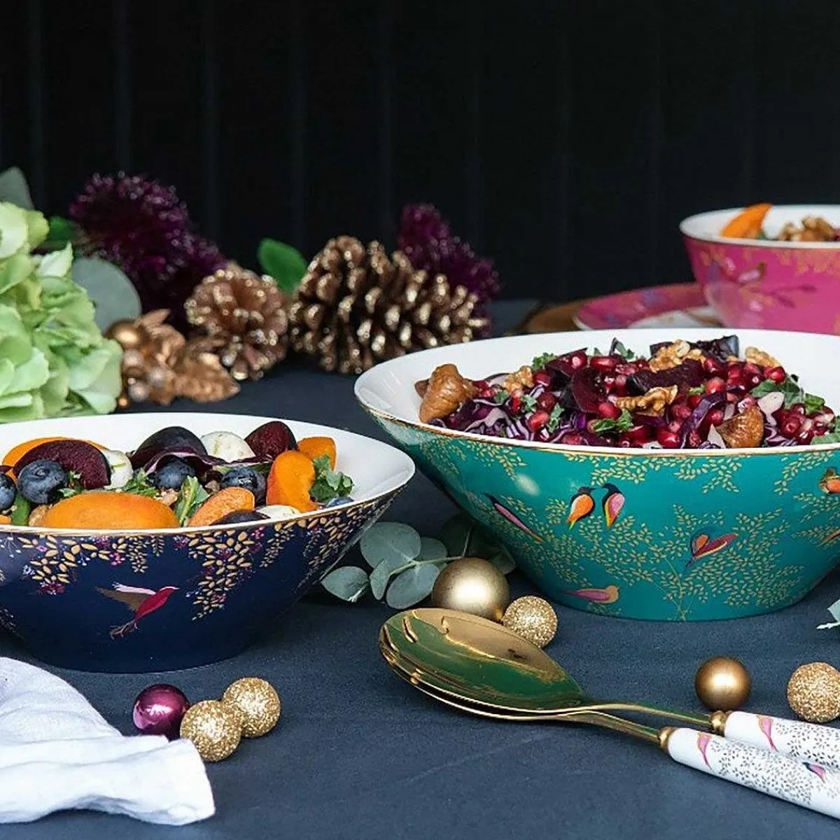 Chelsea Navy Medium Salad Bowl>Sara Miller Cheap