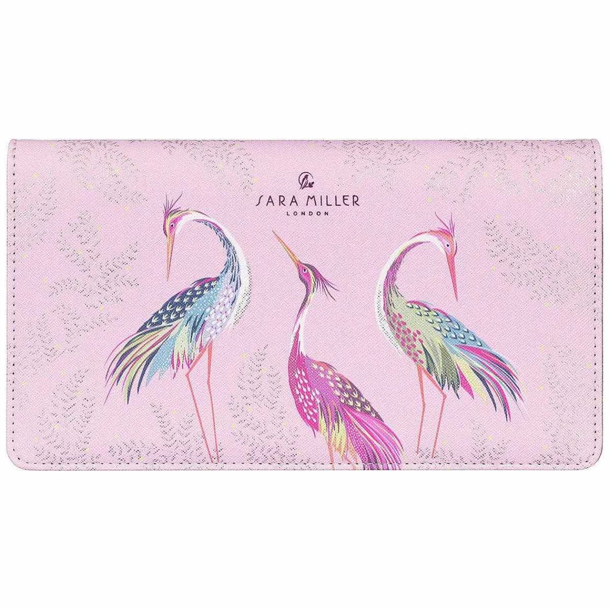 Haveli Garden Blossom Pink Dancing Cranes Travel Wallet>Sara Miller Clearance
