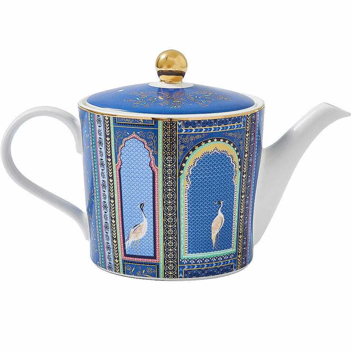 India Lattice Windows Indigo Teapot>Sara Miller Discount