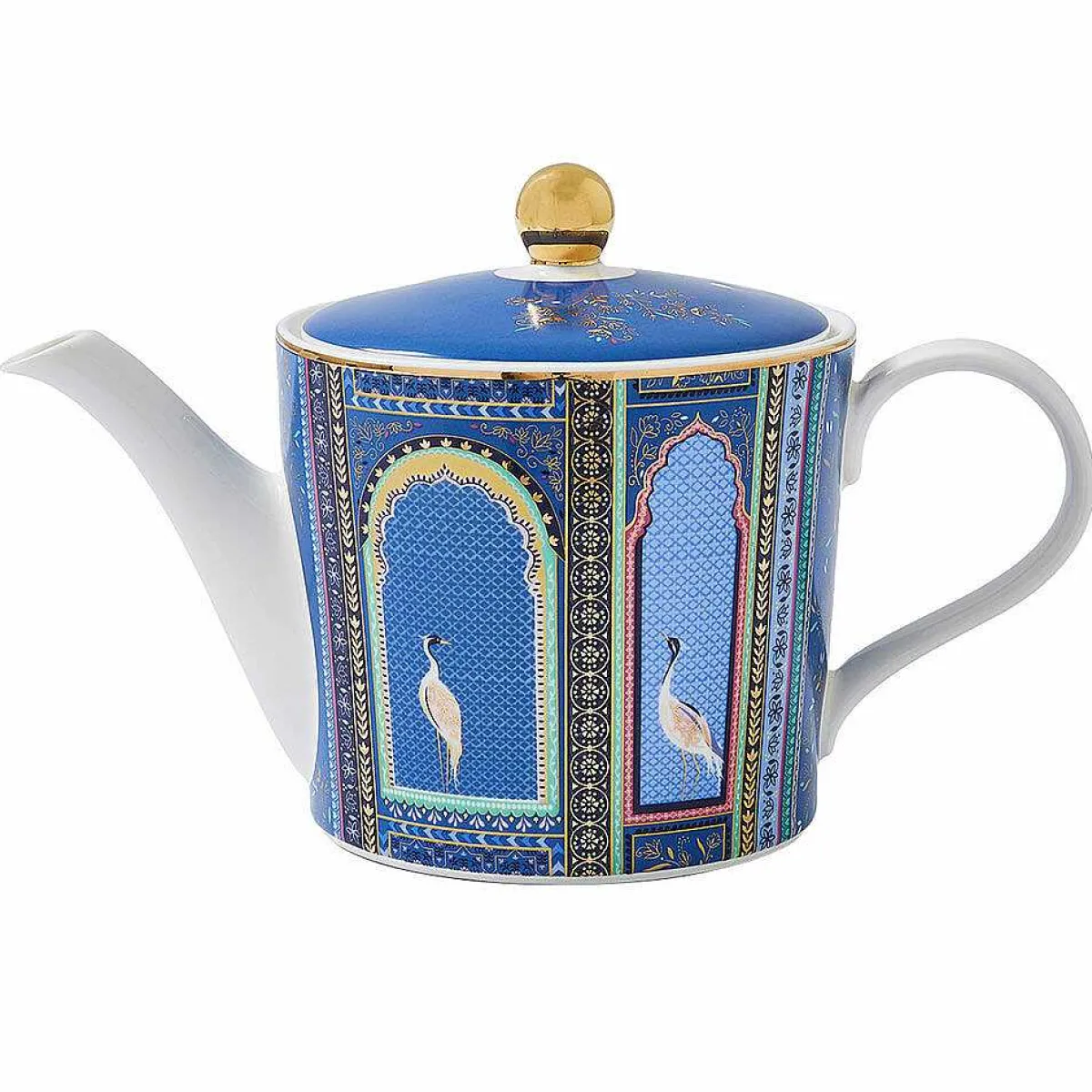 India Lattice Windows Indigo Teapot>Sara Miller Discount