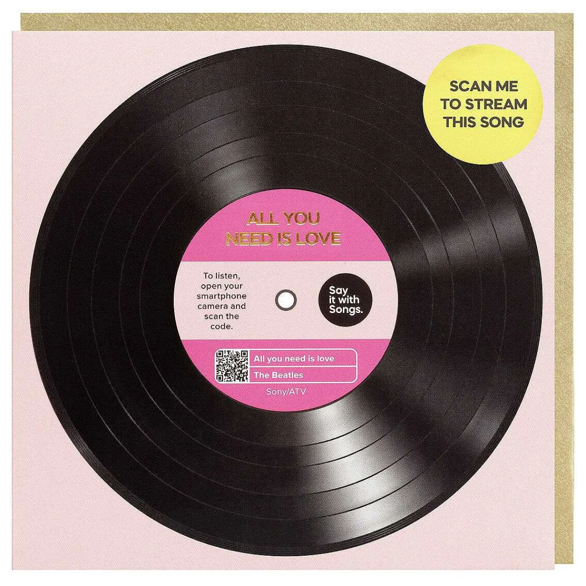 'All You Need Is Love' Card>Say it with Songs Cheap