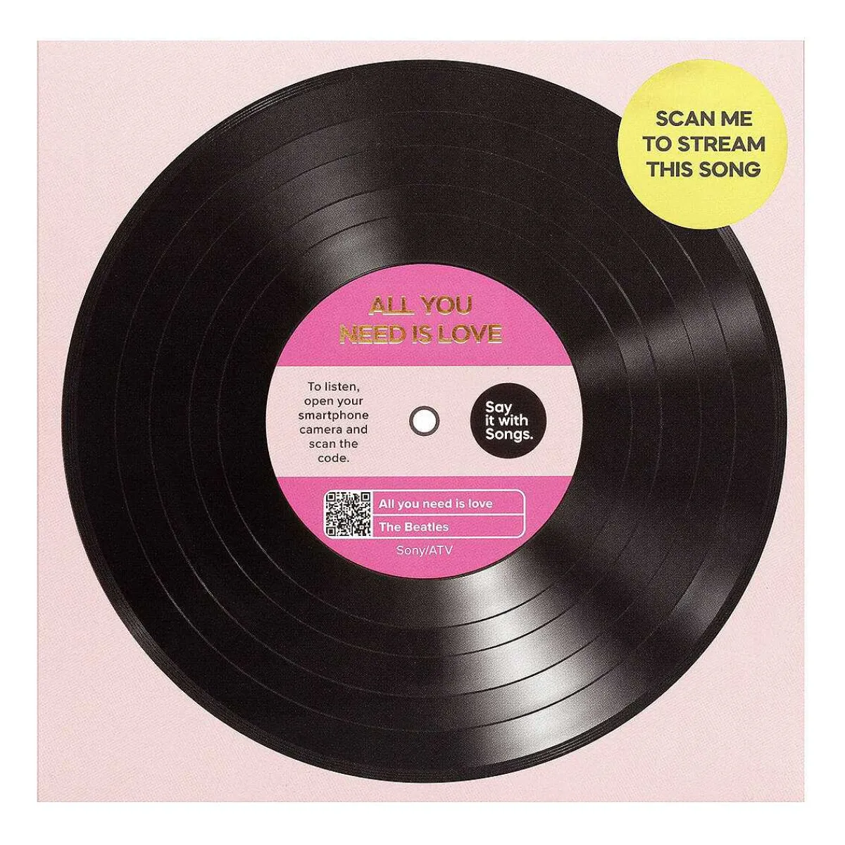 'All You Need Is Love' Card>Say it with Songs Cheap