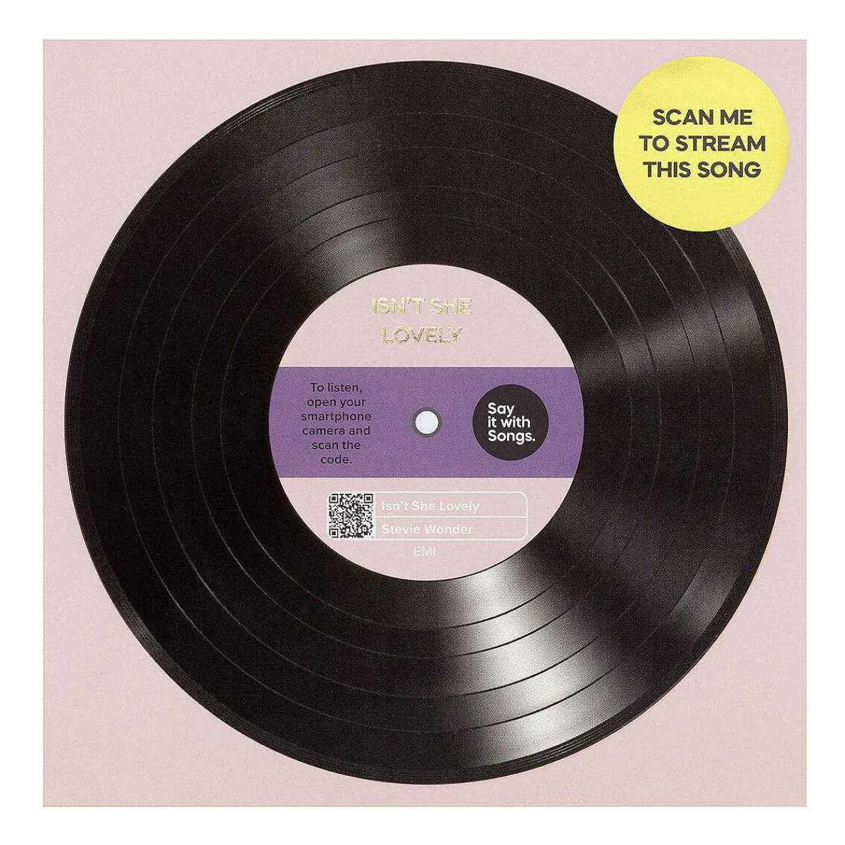 'Isn'T She Lovely' Card>Say it with Songs Shop