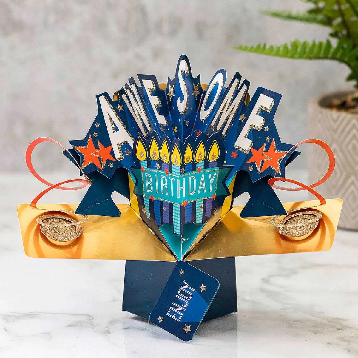 'Awesome Birthday' Pop Up Card>Second Nature Shop
