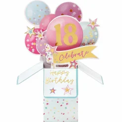 Clever Cubes Pastel Balloons 18Th Birthday 3D Card>Second Nature Outlet